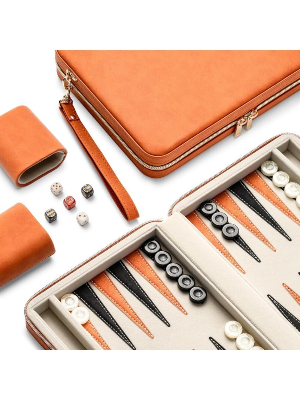 Classic Backgammon Set for Adults & Kids - Portable Folding Game with Checkers